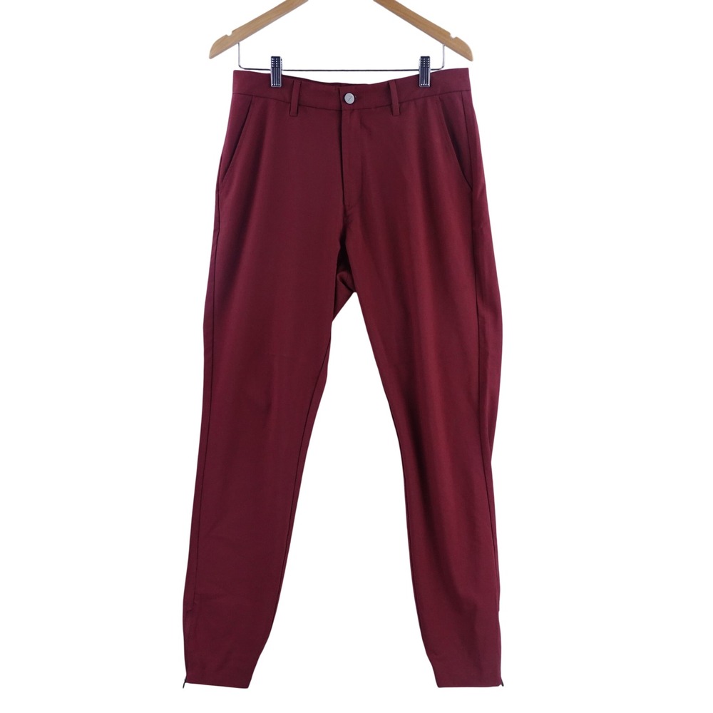 Primo Golf Performance Joggers Mens 32 Tall Burgundy Maroon Ankle Zip Pants